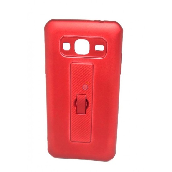 CAPA DE SILICONE MOTOMO COM ANEL DE DEDO PARA SAMSUNG J320 RED